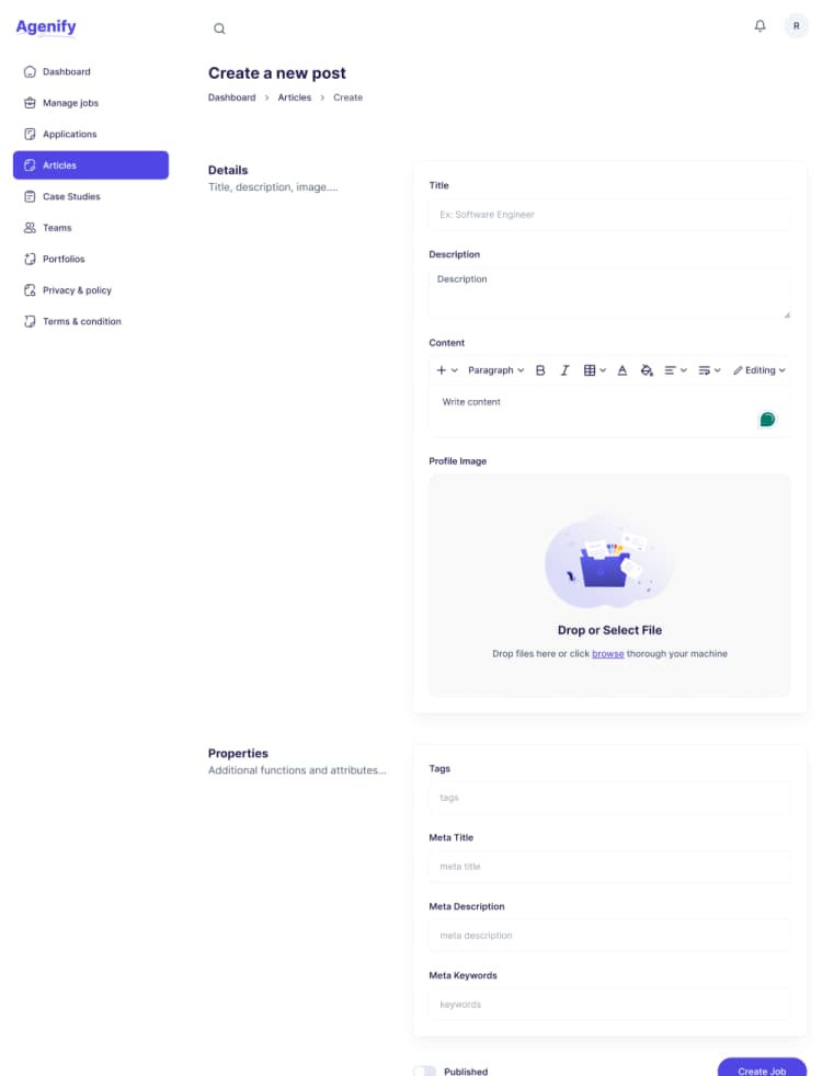 Create articles