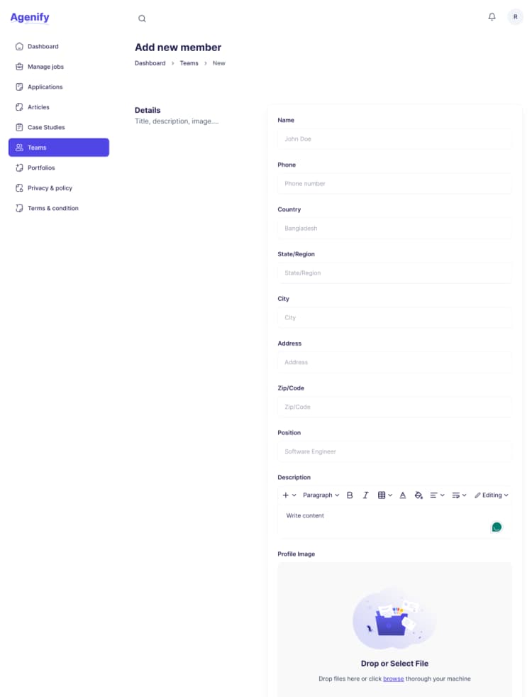 Add team member