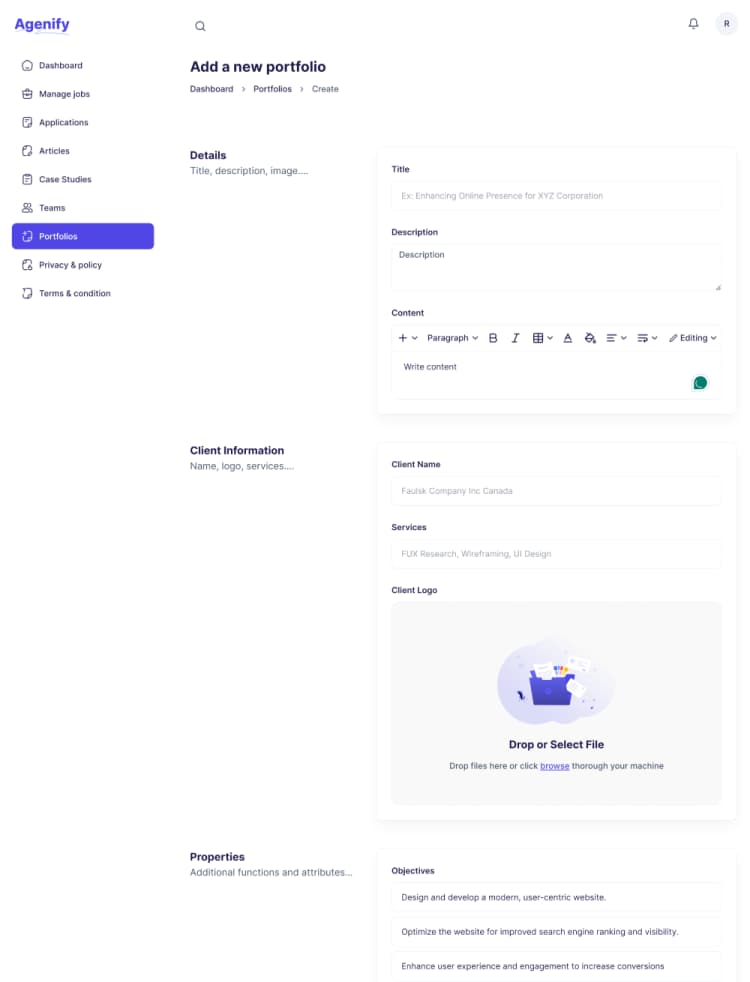 Add portfolio