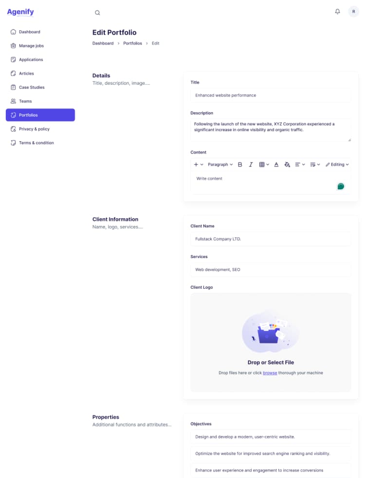 Edit portfolio