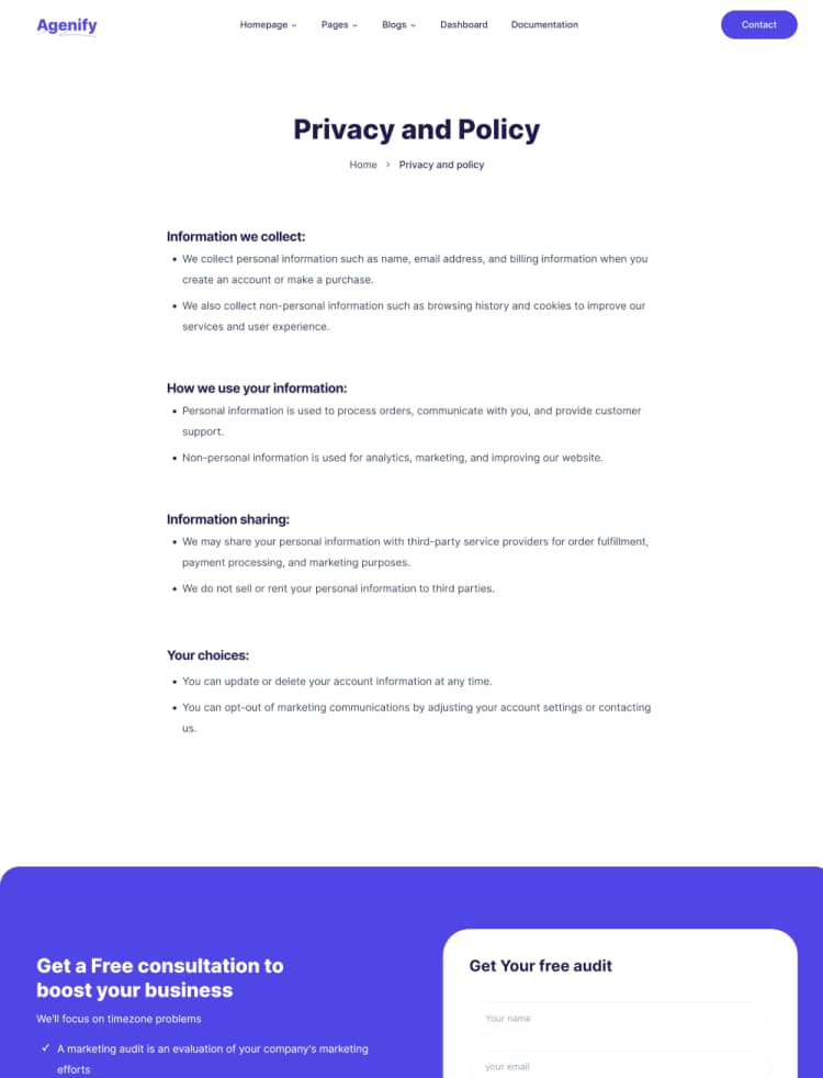 Privacy and policy
