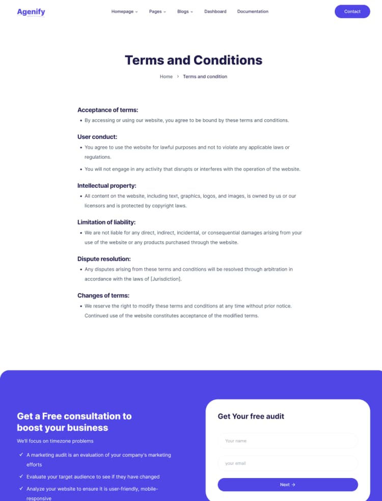 Terms and condition